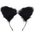 Serre-tête oreilles de chat en peluche noire douce pour cosplay et soirées déguisées - Oreille de Chat Noire