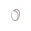 Piercing de nez double anneau en acier inoxydable arc-en-ciel avec motif lune - Lune plate / Coloré