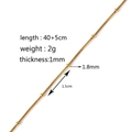 Detail of golden stainless steel beaded snake chain with 40+5cm length and 1mm thickness - Snake Bead Chain