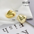 Detailed view of gold-tone heart pendant showing dimensions 16mm by 16mm for jewelry making - Gold 3D Heart Bead (4643#)