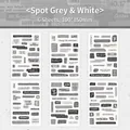 6-sheet set of waterproof PET stickers featuring vintage black and white phrases - Silent Point Gray