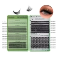 DIY false eyelash set including bottom lashes and volume clusters in 5mm to 16mm lengths - DIY-JMS001 Light Green Box Mixed Styles