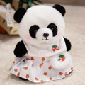 Süßer Panda Plüschtier im roten Erdbeerkleid mit passender kleiner Tasche - Erdbeerschleifenkleid Stil / 23cm