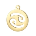 Golden Cancer zodiac sign pendant in stainless steel for personalized jewelry making - Gold Cancer (KLJ4484-Z)