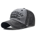 Berretto vintage grigio e antracite con ricamo Osville e texture denim lavato - Fronte Grigio Corpo Nero