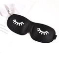 Comfortable 3D black sleep mask with eyelash pattern and breathable elastic strap - Standard Eyelash Style / Black