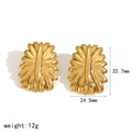 Pendientes de flor en acero inoxidable chapado en oro 18k con dimensiones y peso - Dorado