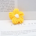 Handmade yellow milk cotton crochet flower with white core for DIY hair accessories - Yellow