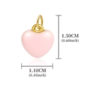 Ciondolo a cuore in smalto rosa in acciaio placcato oro 18k, altezza di 1,50 cm - Cuore in Smalto Rosa - A0002201