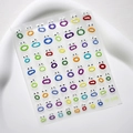 3D cartoon eye and mouth nail stickers with jelly texture, colorful M-170 design - O-Mouth Expressions (M170)