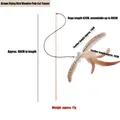 Interactive cat wand toy with 40cm wooden stick and natural brown bird feathers - Coffee Bird Wood Rod Teaser