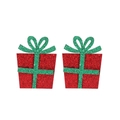 Nahaufnahme von Glitzer Geschenkbox Ohrringen - Geschenkbox-Ohrstecker