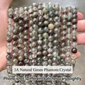 Authentic 3A grade natural Green Phantom Quartz crystal round beads for DIY jewelry making - 3a Natural Green Phantom Quartz / 6mm approx 60pcs