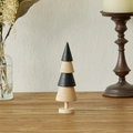 Minimalistischer Mini-Weihnachtsbaum aus Holz in Mattschwarz und Naturholz-Optik - Stil A - Schwarz
