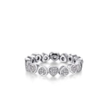 Minimalist S925 sterling silver heart-shaped eternity ring with shimmering zircon stones - US Size 5 / Heart Splicing Style (RHR370)