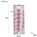 Lot de 5 papillons roses pailletés pour sapin de Noël en emballage de 28cm de longueur - Style C / Rose