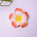 Frangipani hair clip with orange-white gradient petals and faux pearl center - Orange Flower Head + Pearl [4cm]