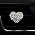 Sparkling crystal heart-shaped car air vent clip with colorful rhinestones decoration - Rhinestone Heart