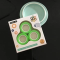 Three-piece set of bright green magnetic decompression rings for finger spin relief - Green 3pcs Boxed Set