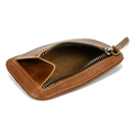 Porte-monnaie vintage en cuir crazy horse marron avec fermeture éclair métallique - 9204-Couleur Aléatoire