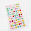 Autocollants 3D en forme de cœur multicolore pour maquillage et déco de filles - 77 Pièces 10mm Perles Cœur Colorées