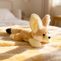 Adorable plush fennec fox toy in a lying pose with soft brown and white fur - 27cm / Light Brown Fox