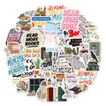 50 pieces of waterproof reading-themed vinyl stickers for laptop, Kindle, and water bottles - Reading Stickers 50A
