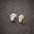 Gothic schmelzende Smiley Ohrstecker aus silbernem Edelstahl für Damen Mode - Schmelzendes Smiley-Gesicht (706) / Stahlfarben