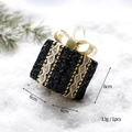 Black and gold 6cm foam cube Christmas gift box ornament with glitter and ribbon decor - Black Gold Gift Box / 6x6x6cm
