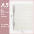 A5 Grid Spiral Notebook with pink PP cover, 80 sheets, 208x148mm for office use - A5 Spiral - Grid Pages (80 Sheets)