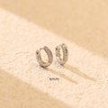 S925 sterling silver hoop earrings with micro-pave cubic zirconia, 6mm small variant - 6mm / 925 Silver / White Gold