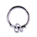 Surgical steel septum ring with silver snake design and polished finish - 19# Steel - Snake Ring