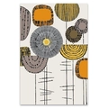 Abstract Nordic plant canvas print featuring yellow and grey geometric leaf shapes - 10x15cm / Style B