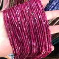 Filo di perle in giada tinta rosso rosa sfaccettata 2x4mm per creazione di gioielli - Giada Viola Rosa (Trattata)