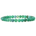Green dragon vein natural stone bead bracelet with 6mm barrel charm for women - Green Dragon Vein Agate