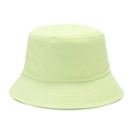 Close-up of lime green cotton bucket hat with reinforced stitching on the brim - M (56-58cm) / Yellow-Green