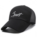 Men's breathable black mesh baseball cap with Sport embroidery for outdoor sun protection - Sport Embroidery Style / Sport Embroidery Black