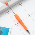 DIY plastic beadable ballpoint pen in bright orange finish with metal rod - Fluorescent Orange