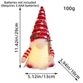 Gnomo navideño luminoso con gorro de lentejuelas rojas y esquís, adorno festivo 29 cm - Muñeco de Trineo Rojo / Estilo Lentejuelas Rojas