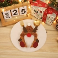 Christmas gnome cutlery holder with reindeer horns and white beard for festive table setting - Elk Style