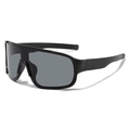 Gafas de sol deportivas negras de gran tamaño con lentes gris oscuro para ciclismo y esquí - Montura Negra Lente Gris
