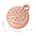 Pink silicone scalp massager brush for hair washing with soft massage bristles - Pink
