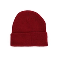 Classic dark red knitted acrylic beanie with a cuffed brim for winter warmth - One Size(56-58cm) / Red