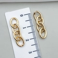 Golden four-link metal keychain extension chain measuring 3.5cm for DIY jewelry crafts - 27x7mm (1.0g) / KC Gold