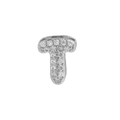 Sparkling 18k silver-tone metal balloon letter T pendant with pavé set zircon stones - Letter T / Silver