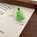 Green resin Christmas tree brooch with colorful dots and a matte glitter finish - Light Green Xmas Tree