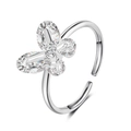Teardrop Zirconia Butterfly (White K 4860) Silver