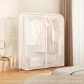 Copertura antipolvere traslucida con cerniera, sacco porta abiti 150x100x50cm impermeabile - Satinato / L100xP50xH150cm