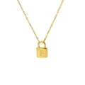 Gold-plated lock pendant necklace with engraved letter F for women stylish jewelry - Letter F