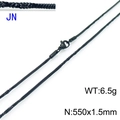 Fashionable black titanium steel snake chain necklace with secure clasp for daily wear - Black 550x1.5mm(KN203679-Z)